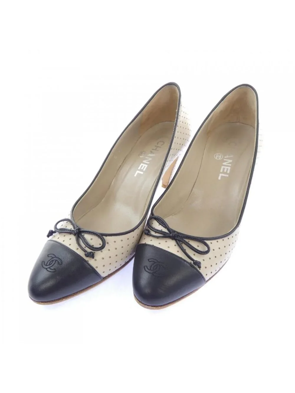 Chanel Pumps Heel Beige
